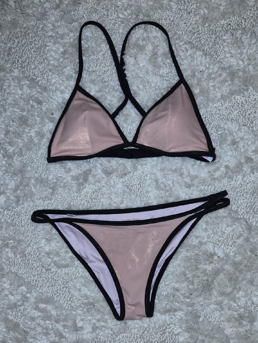 Victoria's Secret Pink Bikini with Black Trim